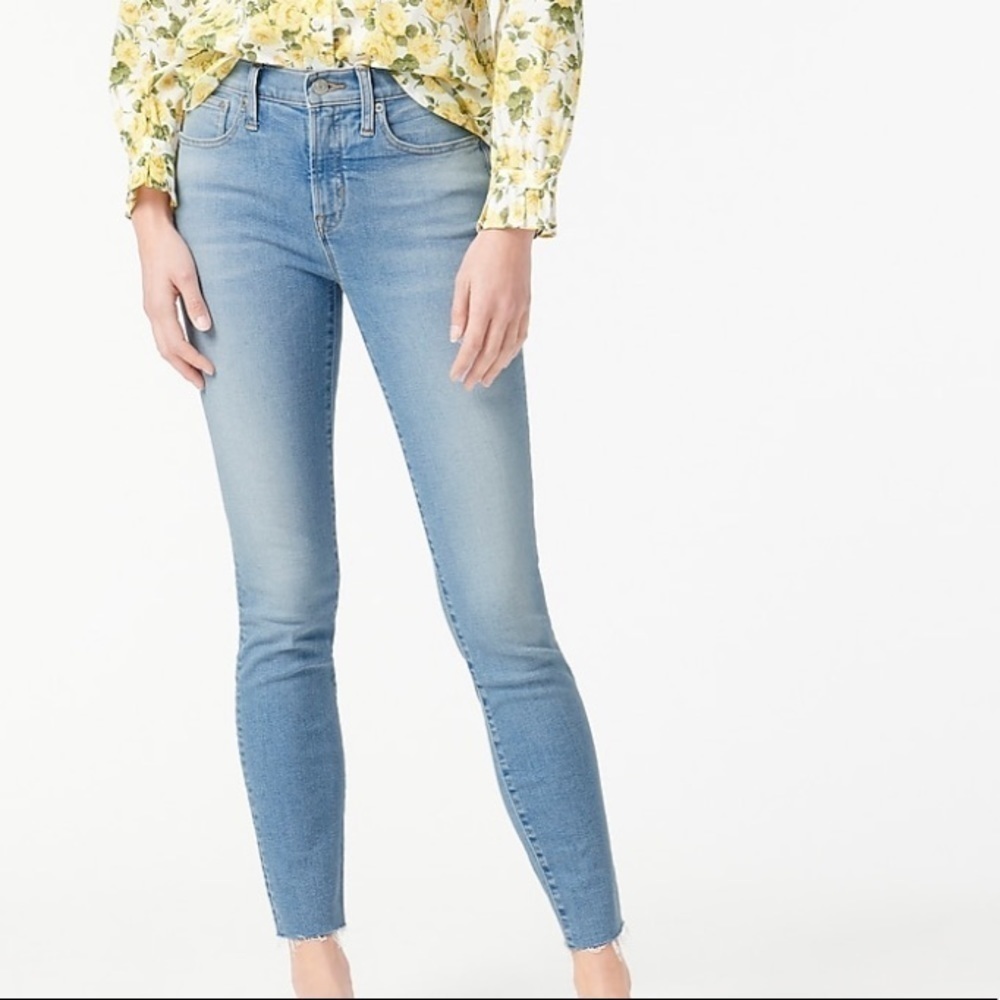 J crew 9” high rise toothpick jeans Hamden wash